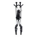 Folded walker standing on its tires, seen from the front