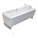 Avero Comfort tub on a white ground, with recessed armrests and chrome handles