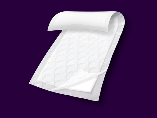 A single Depend Night Defense underpad showing its soft quilted top layer