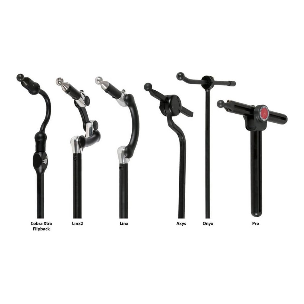 The six Whitmyer mounting systems the Contoured Cradle pad fits, shown side by side