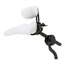 The infant contoured cradle pad, a white pad curved to cup a newborn head, on its mount