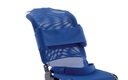 Blue nylon chest strap and hip strap on a Leckey Advance bath chair