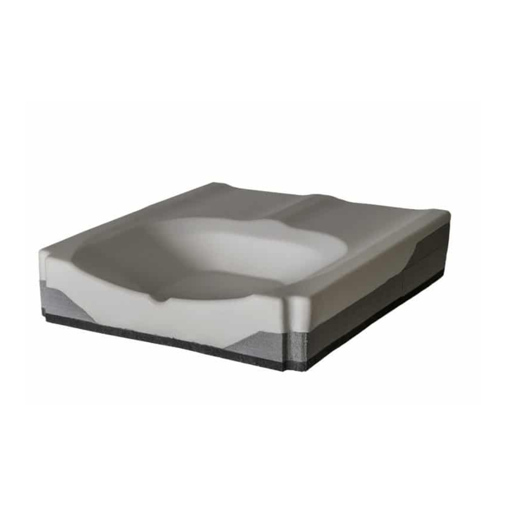 Contoured foam base of the JAY Fusion, with the rear well where the fluid insert sits