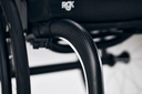 Carbon fibre weave on the frame tube of an RGK Veypr Sub4 wheelchair, with the logo above it