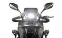 Front LED headlight and indicator lit on the S425, between the mirrors and the front basket