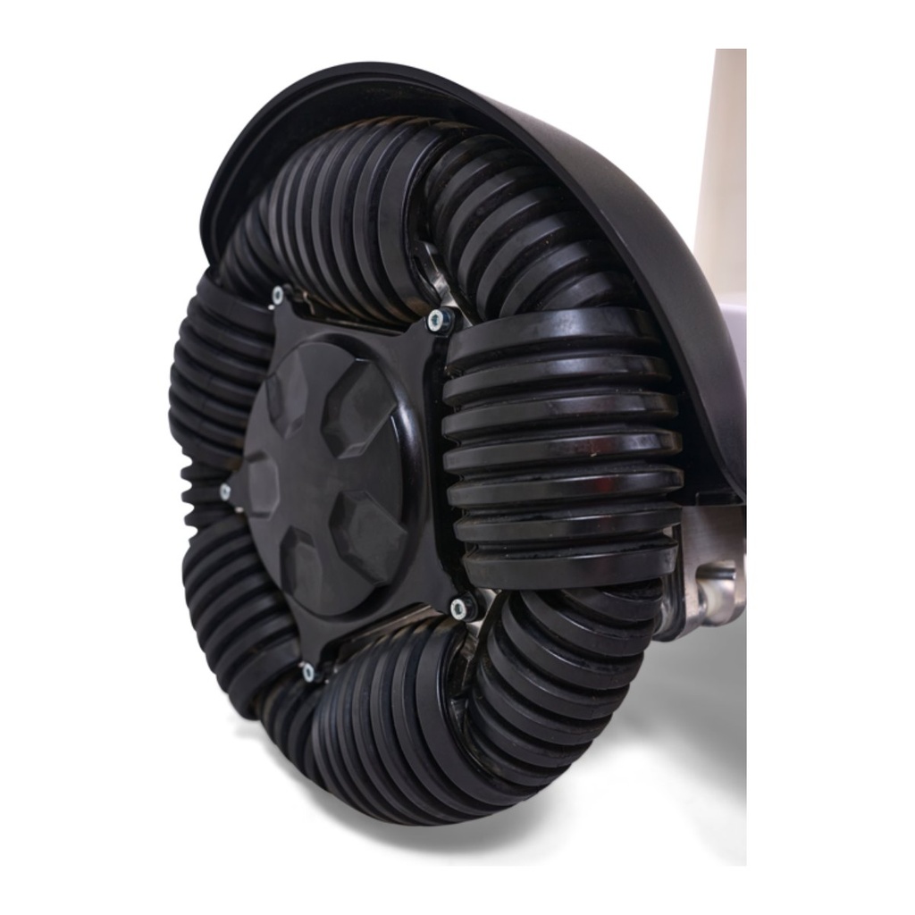 Omni-directional front wheel with the self-cleaning V-groove on the Golden Ally Sport GP305