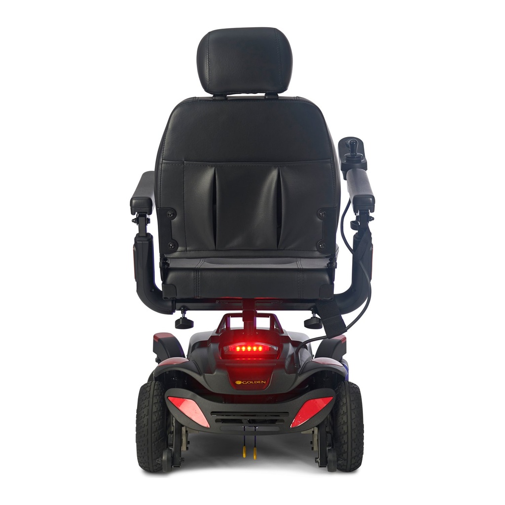 Rear of the Golden BuzzAbout GP164 with the motion sensing LED running lights lit