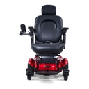 Rear view of the Golden Compass HD GP620 in red with the captain's seat and centre drive wheels