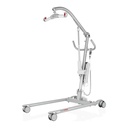 Front view of the silver Carina350EE floor lift with the base spread open