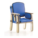Leckey PAL seating system in blue on a static base
