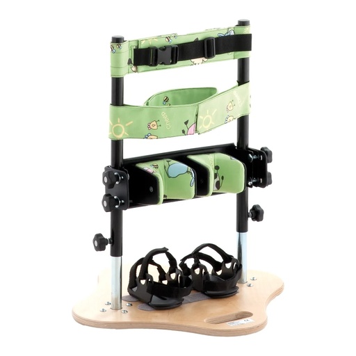 The Totstander from the side with its floor level sandals