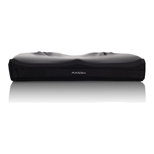 Front view of the Axiom S cushion in its cover with the AXIOM side label