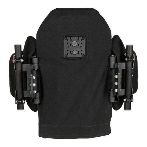 Rear of the JAY Encompass back, showing the shell, headrest plate and lateral arms
