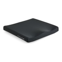 Axiom One wheelchair cushion in its black cover with the Axiom One badge