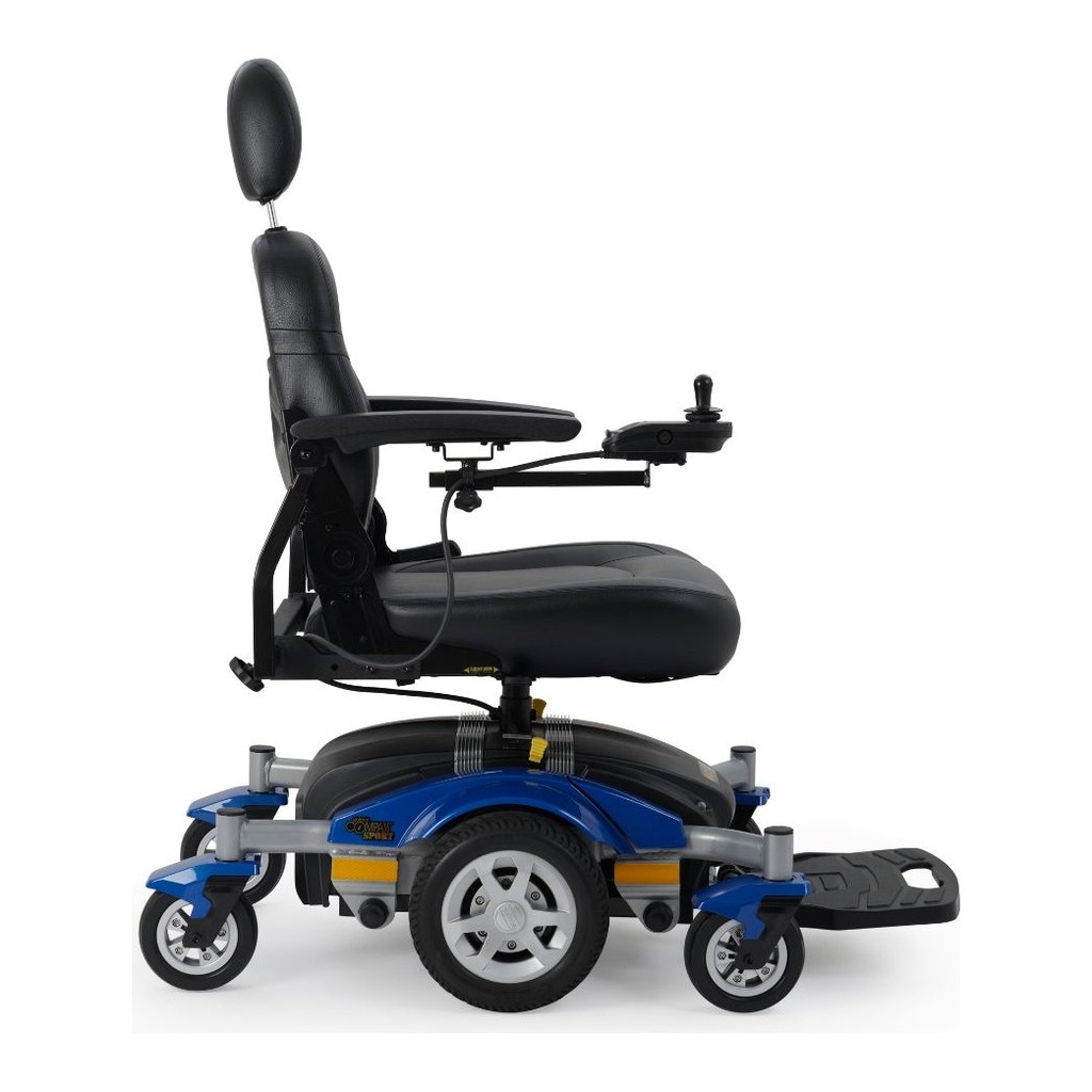 Golden Compass Sport GP605 in blue from the side with the captain's seat and headrest raised