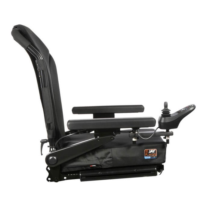 Q300 M Mini SEDEO Lite seat on the base, backrest, armrest and footplate in view