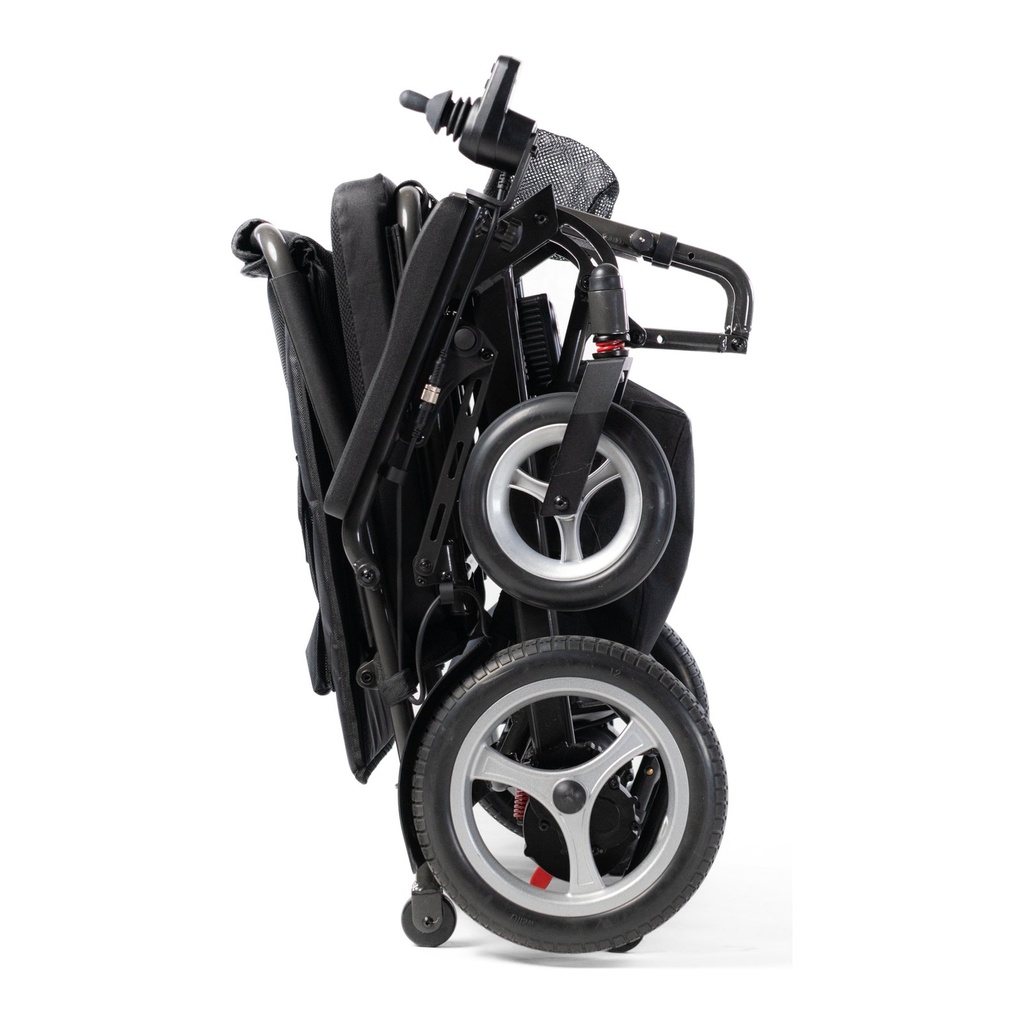 Dash 3 folded flat to 13.5 in deep, showing the folded frame and seat