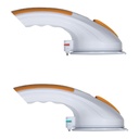 Close view of the grab bar end showing the red and green seal markers