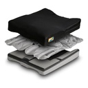 JAY GS Cushion layers apart: stretch cover, grey fluid pad and the contoured foam base