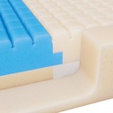 Geo-Mattress UltraMax cross-section, blue top layer over a firmer white base.