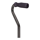 Foam rubber offset grip on the black small-base quad cane shaft
