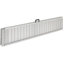 Single-fold aluminium ramp folded in half and stood on its edge with the handle