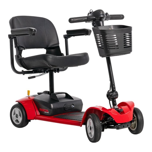 Venture RSC49 four wheel travel scooter from the rear, basket and seat
