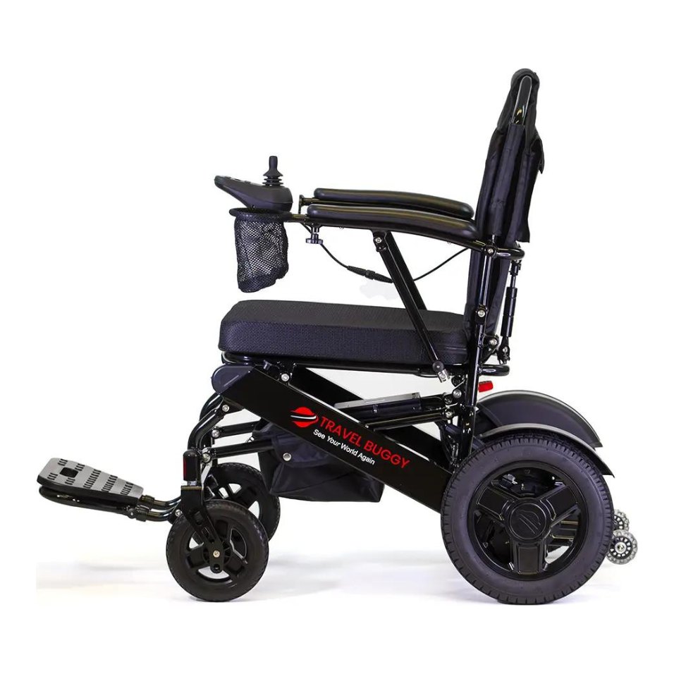 City 2 Plus in black from the side with the armrest down