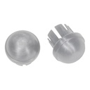 Pair of grey replacement glide caps for the Drive folding walker shown on a white ground