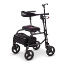 A cane standing in the cane and umbrella holder on a black neXus rollator