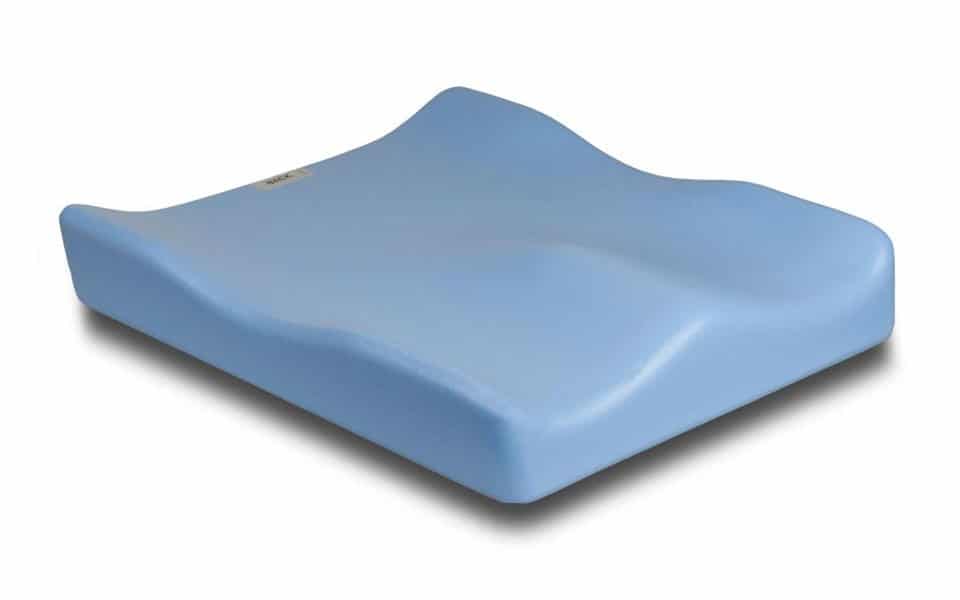 Blue coated foam base of the Soft Combi P showing the contoured top