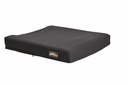 Finished JAY GO cushion in its black cover, with the maker's badge on the front corner