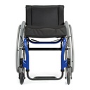 Quickie QRi rigid wheelchair seen from the front, showing its frame width between the rear wheels