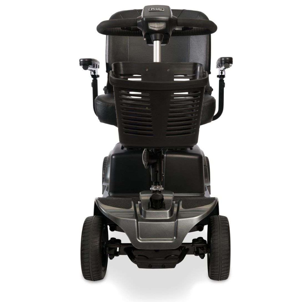 Front view of the Grey Street Revo 2.0 with the LED headlight in the tiller and the front basket