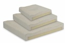 Three GO foam bases stacked, showing the size range and the two foam layers