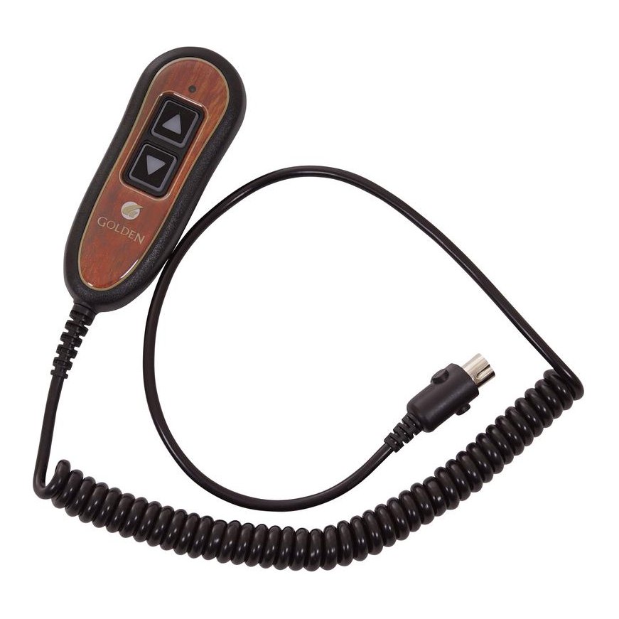Golden hand control with a coiled cord for the Cambridge PR-401
