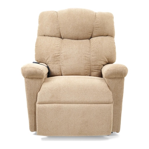 Beige fabric on the UC830, footrest closed, straight-on view