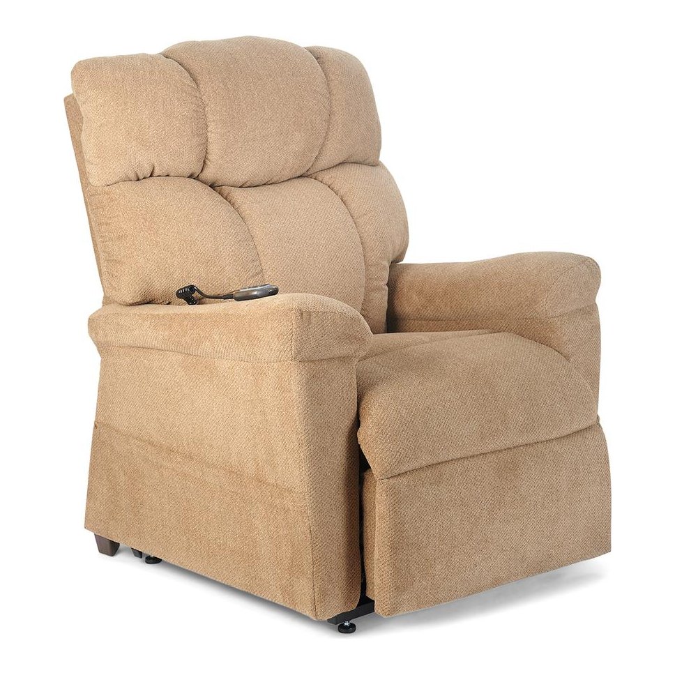 Side view of the Golden Holmes UC830 lift chair with the hand control