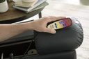 Hand control on a dark arm, shown with the Golden Regal PR504