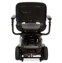 Rear of the Grey Street Revo 2.0 showing the seat-back pocket, rear bumper with red reflectors and anti-tip wheels
