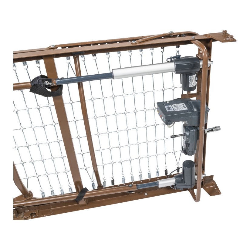 Three motors mounted on the foot spring of the bed frame