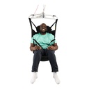 Front view of a medium Comfort Care head-support sling with a closed seat