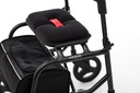 Side view of the seat pad above the bag on the frame