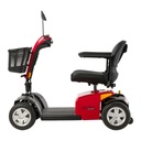 Red Conquest left side, basket forward and seat raised