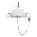 M-Series Portable lift on white, with its hand control and a SureClip hook at each end