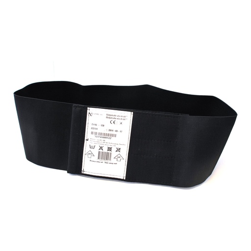 Human Care elastic waist belt 25145-120, black, with the label facing outward