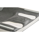 Close-up of the J2 contoured foam base with the embossed J2 logo and white hook and loop strips
