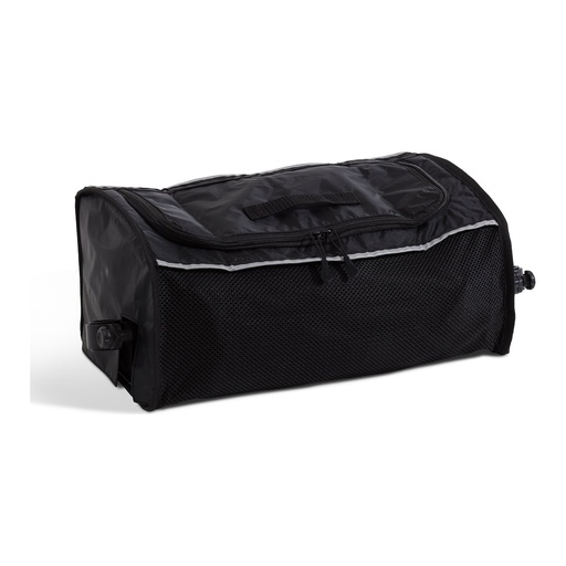 Human Care soft bag 93312 closed, black, with a zip top and mesh sides