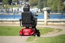 Fortress S410 in red from behind, showing the seat back, rear lights and basket