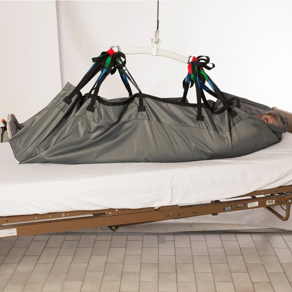 Person raised in the HighStar positioning sling, loops attached on both sides